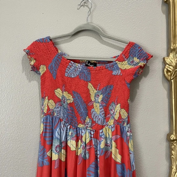 Lulu's Patsy Red Floral Leaf Dress, size XL - Picture 3 of 8